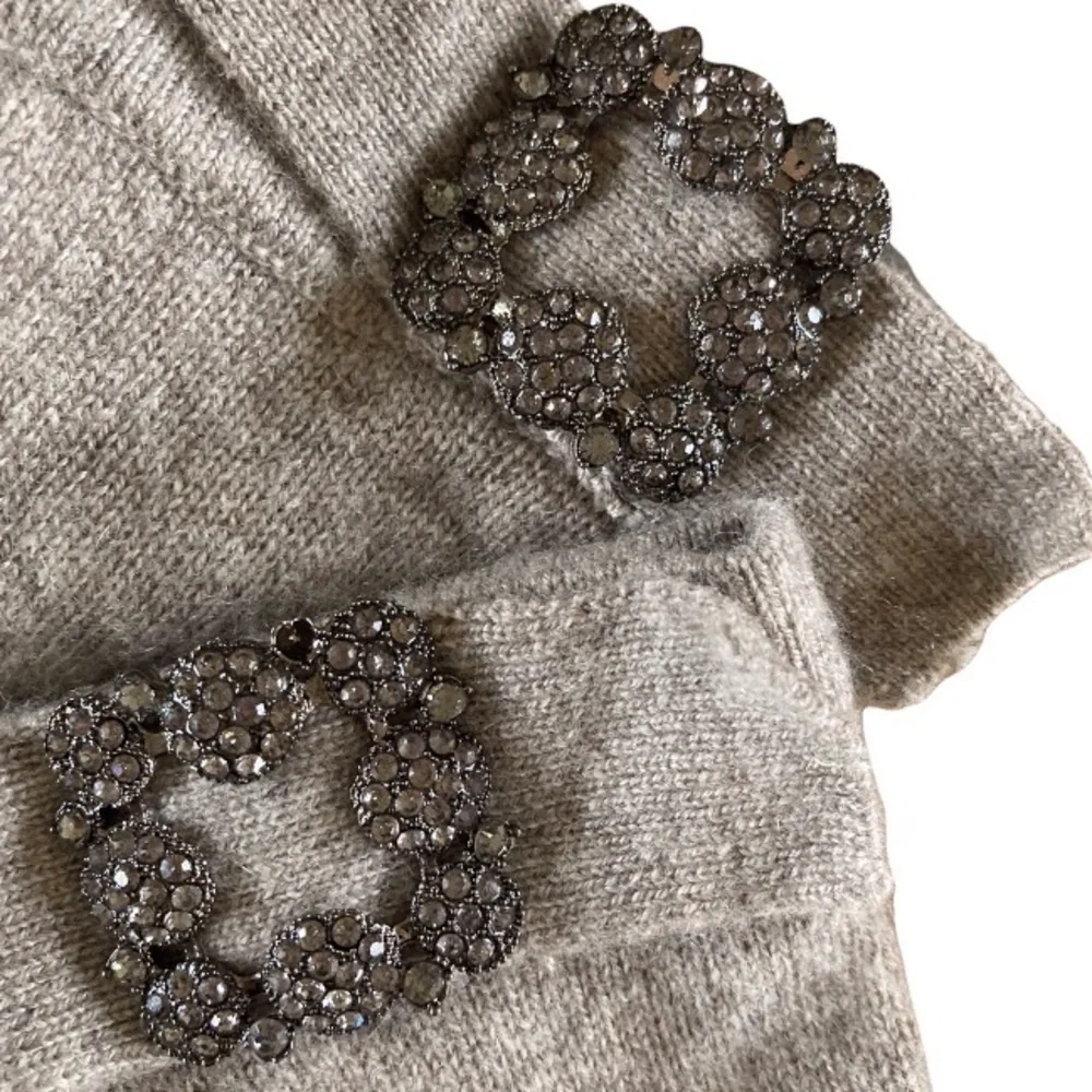 Max&Moi Paris Jeweled Wool Cashmere Blend Gloves NWT